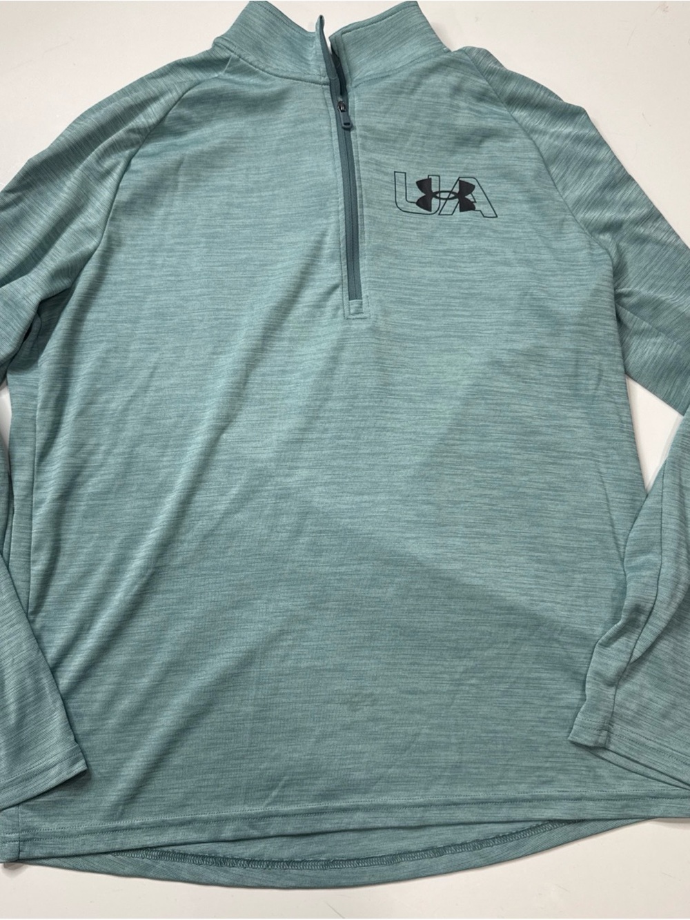 Under Armour Shirt Mens L Green Loose 1/4 Zip Long Sleeve Pullover Top A020526